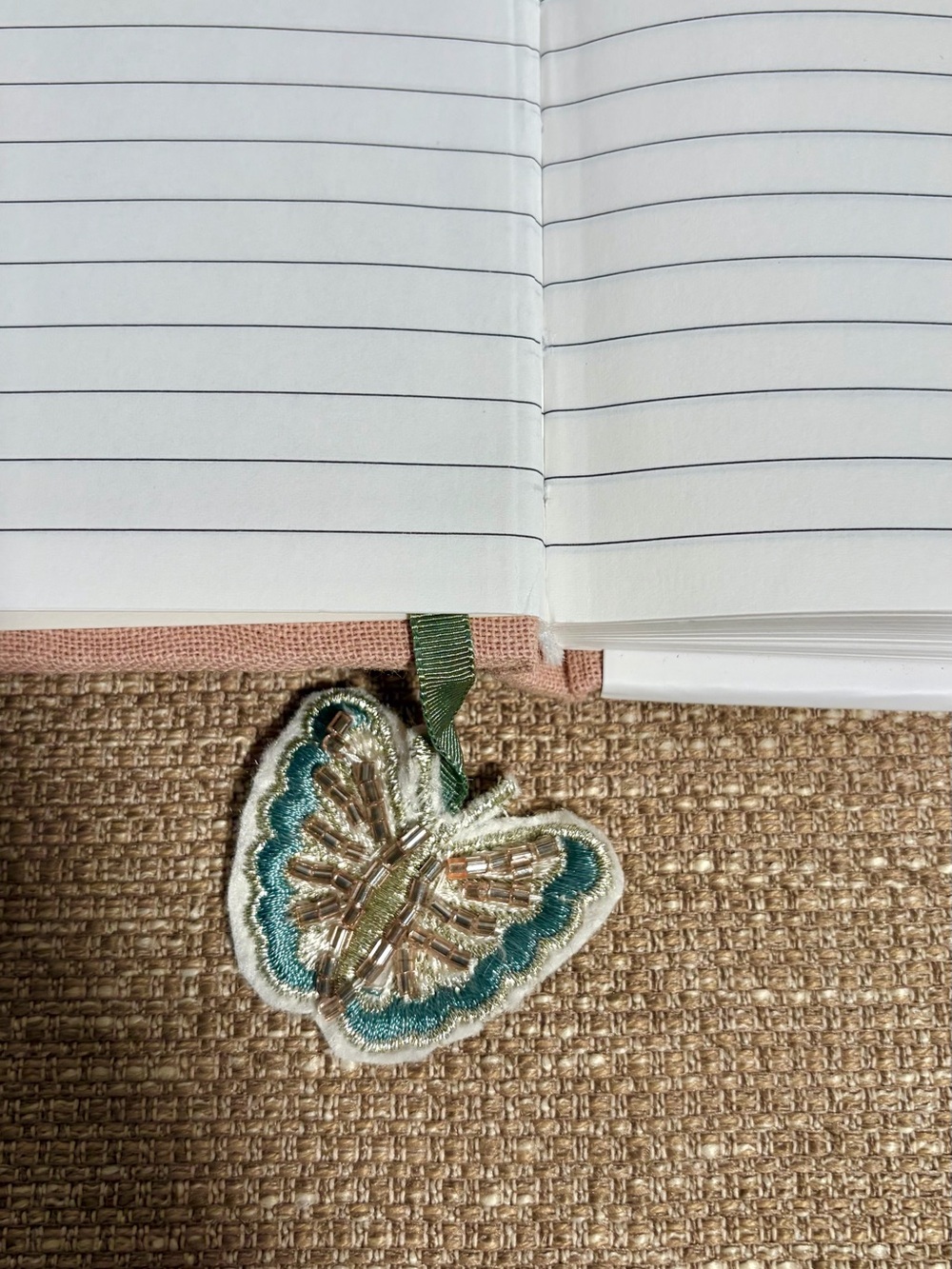 Beaded & Embroidered Floral Hardcover Journal - Khaki - Picture 6 of 6
